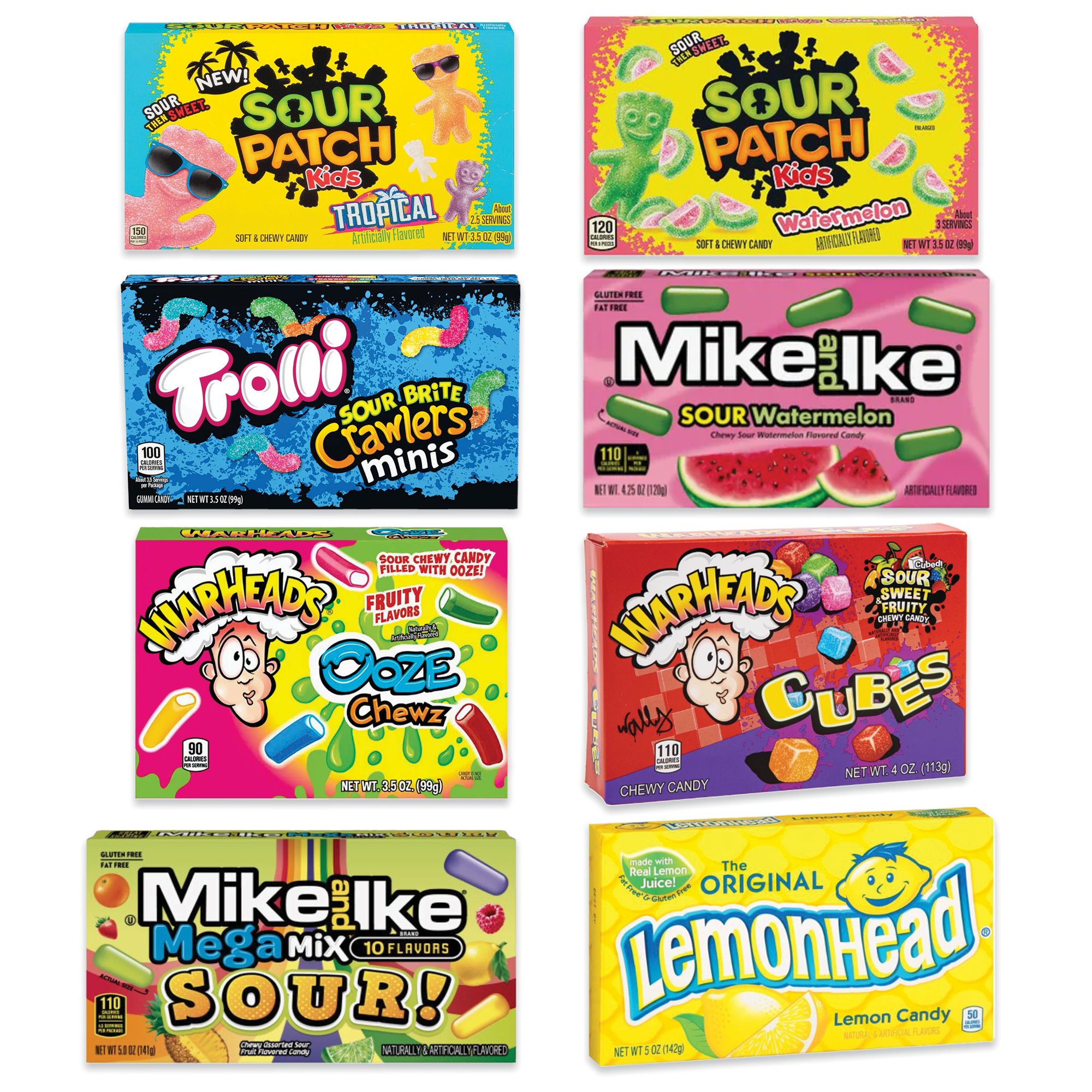 Ultimate Sour Candy Theater Box of 8 Flavors. Movie Theater Sour Candy Variety Pack, 8 Pack of Sour Candy, Sour Gummies, Sour Candy Bulk, Candy Sour, Sour Gummy Candy