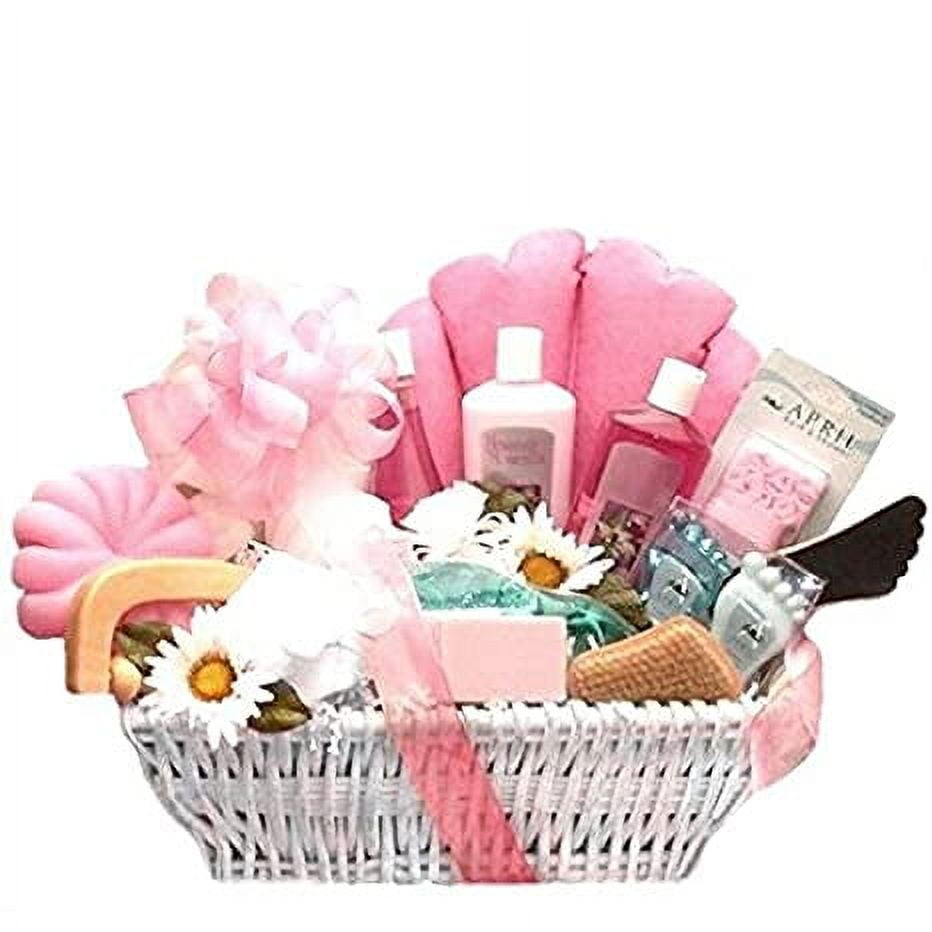 Lady McBath Spa Gift Baskets for Women - 7 Piece Bath Gift Set for Women, Bath  Pillow, Sponge, 4 Bath Bombs & Candle, Relaxation Gifts for Women Spa Night  Gift Basket, Relaxation