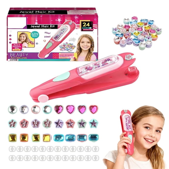 Ultimate Sparkle Rhinestone Applicator, DIY Hair Gem Stamper Kit with Reusable Crystals (12 Discs), Bling Machine for Fashion & Accessories