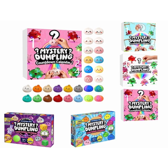 Ultimate Squishy Dumpling Blind Box Calendar, 2026 Mystery Dumpling Squeeze Countdown Blind Box, 24 Pack Random Squishy Dumplings