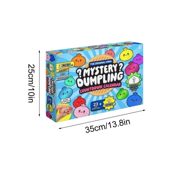 Ultimate Squishy Dumpling Blind Box Calendar for Adults, 24-Day Mystery Dumpling Collection TPR Squeeze Balls Stress Relief 12 Colors x 2 Countdown Desk Decor Gift Set
