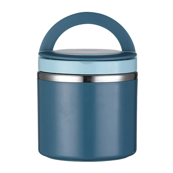 Ultimate Stainless Steel Lunch Box 4.72 IN - Leak Proof Thermal Food Container with Handle for Meal Prep Work School Blue