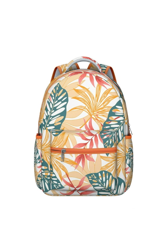 The Ultimate Student Backpack: Hawaii Tropical Wind Palm Leaves Print, Durable Lightweight Laptop Daypack, Large Capacity, Perfect Gift for High School, College and Campus Commute