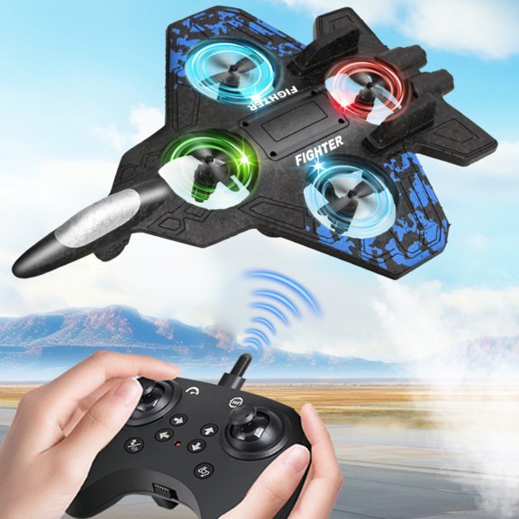 Ultimate Stunt RC Plane: 360° Flip & Roll Foam Fighter Jet with Bright LED Lights, 2.4GHz Remote - Includes Battery & Spare Fan Blade, Great Christmas Gift