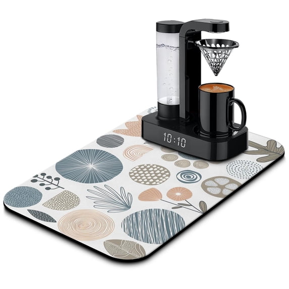 Ultimate Super Absorbent Coffee Drying Mat, 19.5x12in - Large, Easy to Clean Kitchen Counter Dish Drying Mat, Coffee Mat Perfect for Enhancing Coffee Making Experience