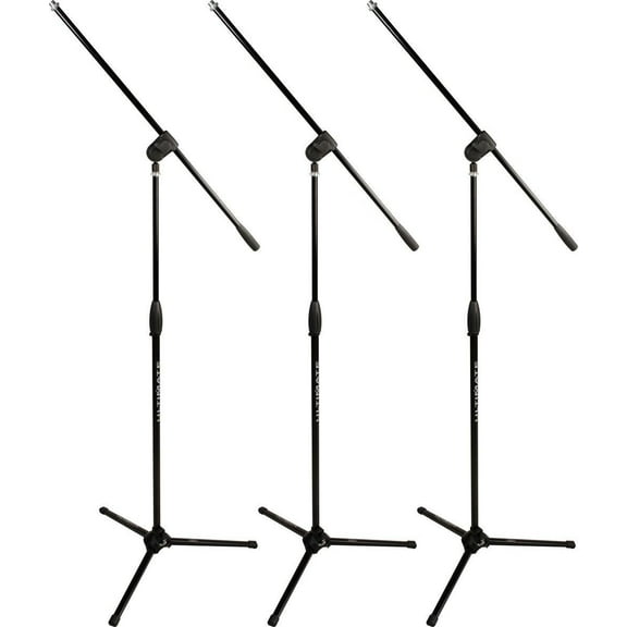 Ultimate Support MC-40B Pro 3-Pack Mic Stand with Boom, Black