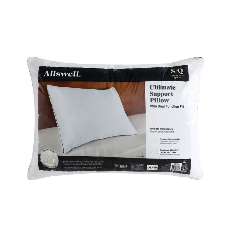 枕 Wellnight Pillow WN-P1 Allswell Bed Pillow with Dual Function Fill Removable Cover