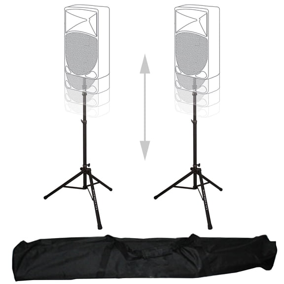 Ultimate Support TS-100B Aluminum Tripod Speaker Stand Duo Bundle