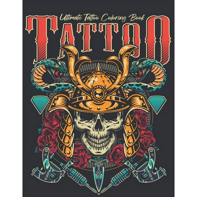 Ultimate Tattoo Coloring Book : oloring Pages For Adult Relaxation With Beautiful Modern Tattoo ...