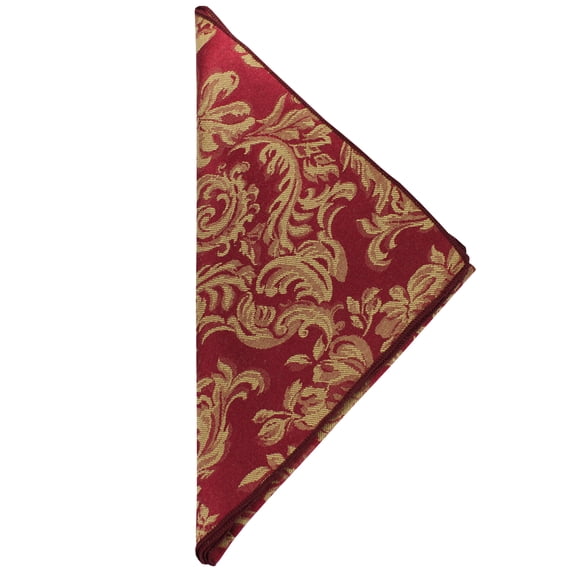 Ultimate Textile (1 Dozen) Miranda 17 x 17-Inch Damask Cloth Napkins Bordeaux