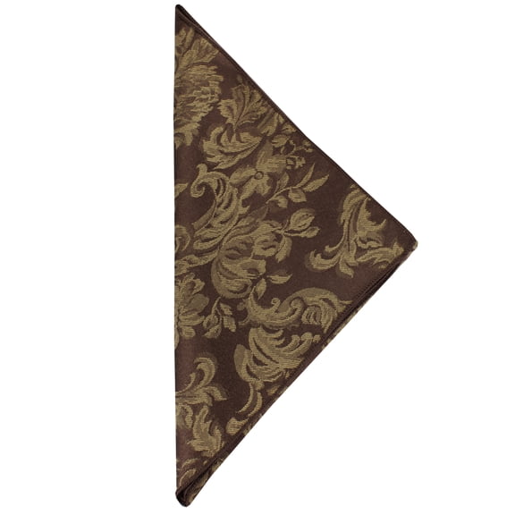 Ultimate Textile (1 Dozen) Miranda 20 x 20-Inch Damask Cloth Dinner Napkins Chocolate Brown