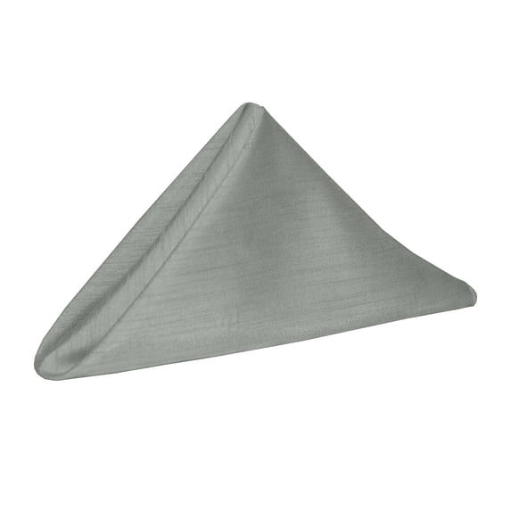 Ultimate Textile (1 Dozen) Reversible Shantung Satin - Majestic 20 x 20-Inch Cloth Dinner Napkins Silver