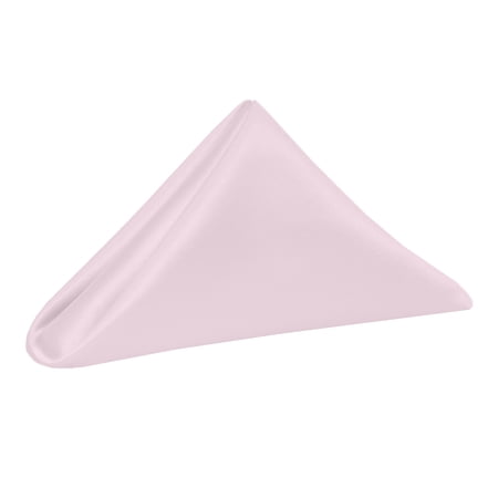 Ultimate Textile (1 Dozen) Satin 17 x 17-Inch Napkins Blush Ice Pink