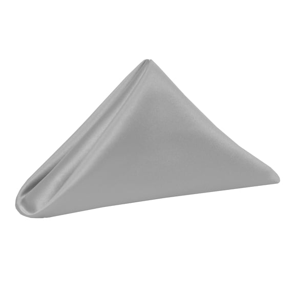 Ultimate Textile (1 Dozen) Satin 20 x 20-Inch Dinner Napkins Silver Grey