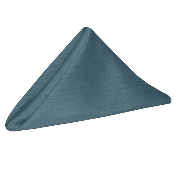Ultimate Textile (10 Dozen) Reversible Shantung Satin - Majestic 20 x 20-Inch Cloth Dinner Napkins, Slate Blue