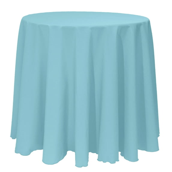 Ultimate Textile (10 Pack) 102-Inch Round Polyester Linen Tablecloth - for Wedding, Restaurant or Banquet use, Turquoise Blue