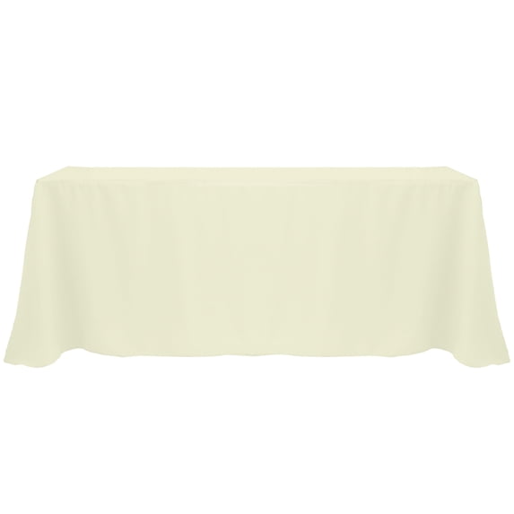 Ultimate Textile (10 Pack) 108 x 132-Inch Rectangular Polyester Linen Tablecloth with Rounded Corners - for Wedding, Restaurant or Banquet use, Ivory Cream