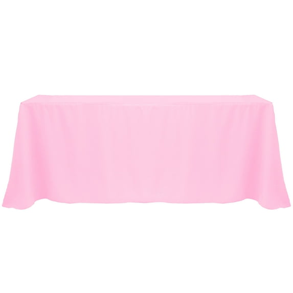 Ultimate Textile (10 Pack) 108 x 132-Inch Rectangular Polyester Linen Tablecloth with Rounded Corners - for Wedding, Restaurant or Banquet use, Pink Balloon