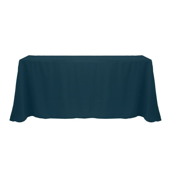 Ultimate Textile (10 Pack) 108 x 156-Inch Rectangular Polyester Linen Tablecloth with Rounded Corners - for Wedding, Restaurant or Banquet use, Lagoon Blue