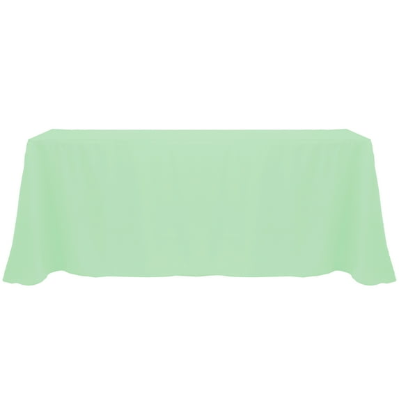 Ultimate Textile (10 Pack) 108 x 156-Inch Rectangular Polyester Linen Tablecloth with Rounded Corners - for Wedding, Restaurant or Banquet use, Mint Light Green