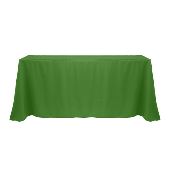 Ultimate Textile (10 Pack) 108 x 156-Inch Rectangular Polyester Linen Tablecloth with Rounded Corners - for Wedding, Restaurant or Banquet use, Moss Green