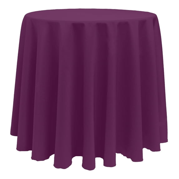 Ultimate Textile (10 Pack) 114-Inch Round Polyester Linen Tablecloth - for Wedding, Restaurant or Banquet use, Aubergine Eggplant