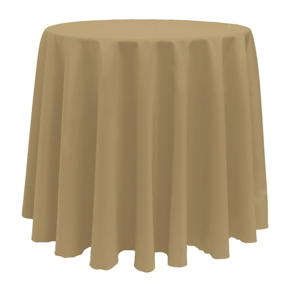 Ultimate Textile (10 Pack) 114-Inch Round Polyester Linen Tablecloth - for Wedding, Restaurant or Banquet use, Cafe Khaki