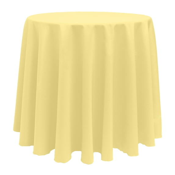 Ultimate Textile (10 Pack) 114-Inch Round Polyester Linen Tablecloth - for Wedding, Restaurant or Banquet use, Cornsilk Light Yellow