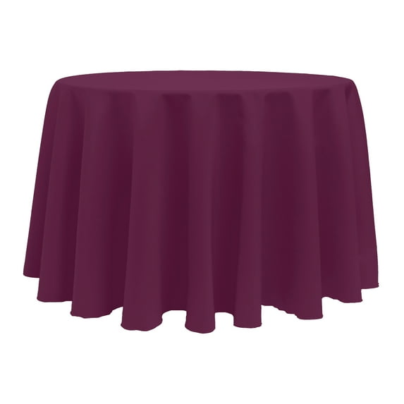 Ultimate Textile (10 Pack) 114-Inch Round Polyester Linen Tablecloth - for Wedding, Restaurant or Banquet use, Magenta