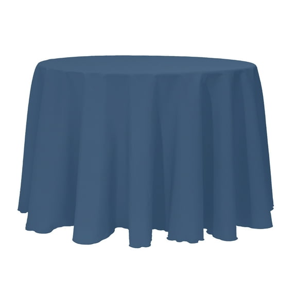Ultimate Textile (10 Pack) 114-Inch Round Polyester Linen Tablecloth - for Wedding, Restaurant or Banquet use, Wedgewood Blue