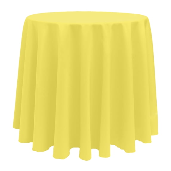 Ultimate Textile (10 Pack) 120-Inch Round Polyester Linen Tablecloth - for Wedding, Restaurant or Banquet use, Lemon Yellow