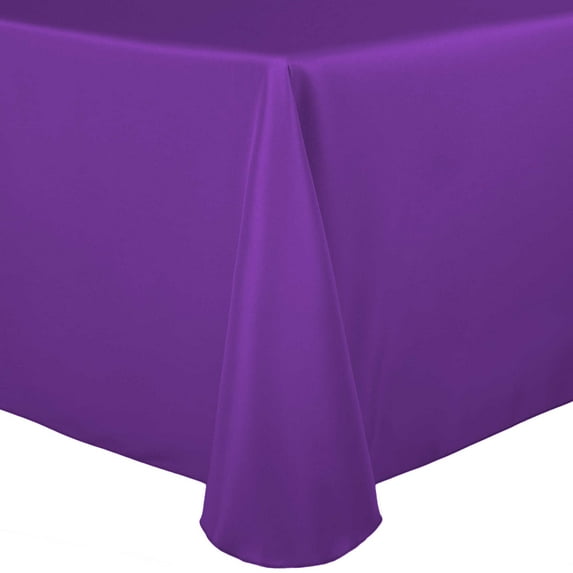 Ultimate Textile (10 Pack) 120 x 120-Inch Square Polyester Linen Tablecloth with Rounded Corners - for Wedding, Restaurant or Banquet use, Plum