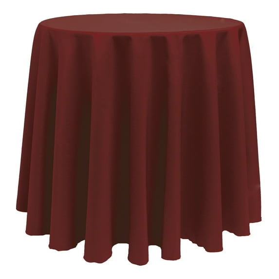 Ultimate Textile (10 Pack) 126-Inch Round Polyester Linen Tablecloth - for Wedding, Restaurant or Banquet use, Brick Rust Red
