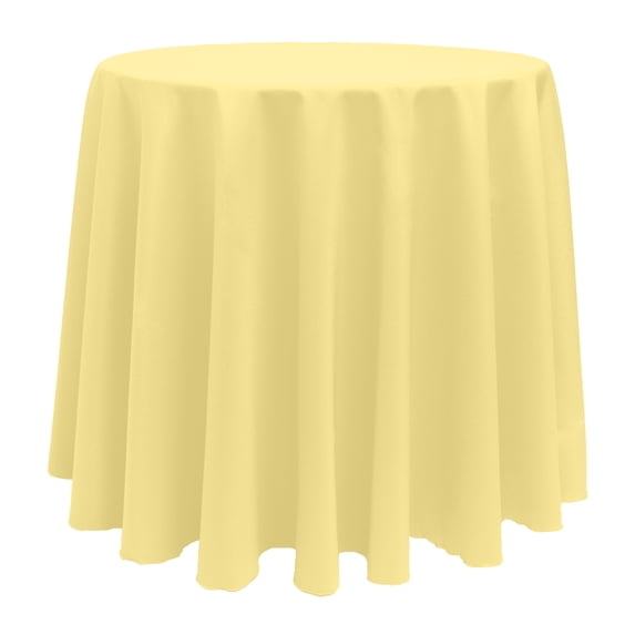 Ultimate Textile (10 Pack) 132-Inch Round Polyester Linen Tablecloth - for Wedding, Restaurant or Banquet use, Cornsilk Light Yellow