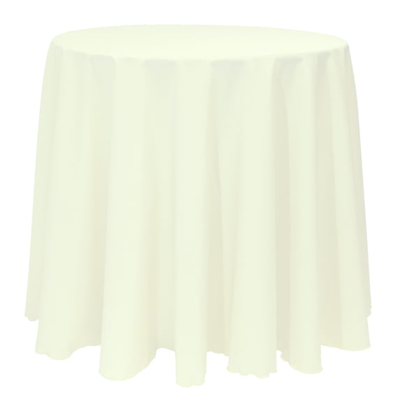 Ultimate Textile (10 Pack) 132-Inch Round Polyester Linen Tablecloth - for Wedding, Restaurant or Banquet use, Ivory Cream