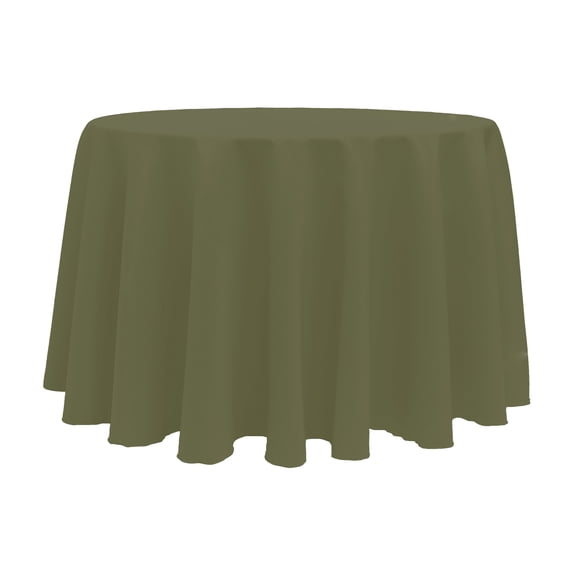 Ultimate Textile (10 Pack) 132-Inch Round Polyester Linen Tablecloth - for Wedding, Restaurant or Banquet use, Olive Green