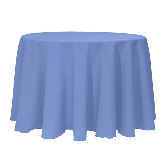 Ultimate Textile (10 Pack) 132-Inch Round Polyester Linen Tablecloth - for Wedding, Restaurant or Banquet use, Periwinkle Blue
