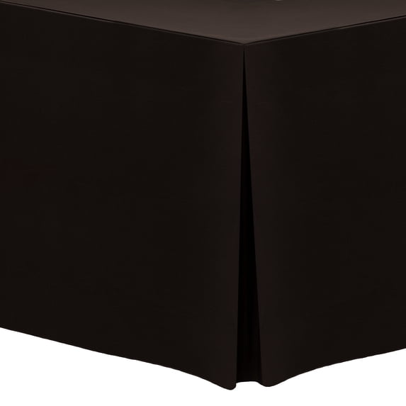 Ultimate Textile (10 Pack) 4 ft. Fitted Polyester Tablecloth - for 30 x 48-Inch Banquet and Folding Rectangular Tables - 42" High, Espresso Dark Brown