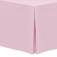 thumbnail image 1 of Ultimate Textile (10 Pack) 4 ft. Fitted Polyester Tablecloth - for 18 x 48-Inch Classroom and Folding Rectangle Tables - 42" High, Light Pink, 1 of 3