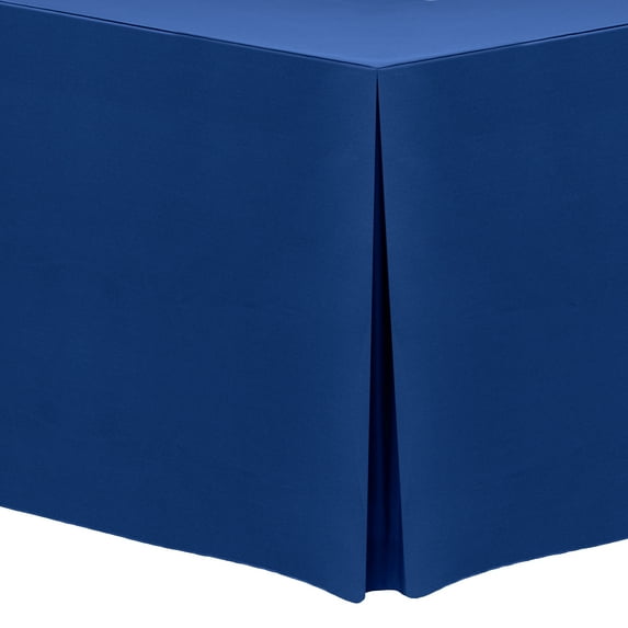 Ultimate Textile (10 Pack) 4 ft. Fitted Polyester Tablecloth - for 18 x 48-Inch Classroom and Folding Rectangle Tables - 42" High, Royal Blue