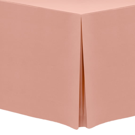 Ultimate Textile (10 Pack) 4 ft. Fitted Polyester Tablecloth - for 24 x 48-Inch Banquet and Folding Rectangular Tables 36" High, Coral