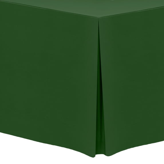 Ultimate Textile (10 Pack) 4 ft. Fitted Polyester Tablecloth - for 24 x 48-Inch Banquet and Folding Rectangular Tables 36" High, Moss Green