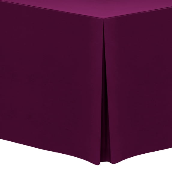 Ultimate Textile (10 Pack) 4 ft. Fitted Polyester Tablecloth - for 24 x 48-Inch Banquet and Folding Rectangular Tables - 42" High, Magenta
