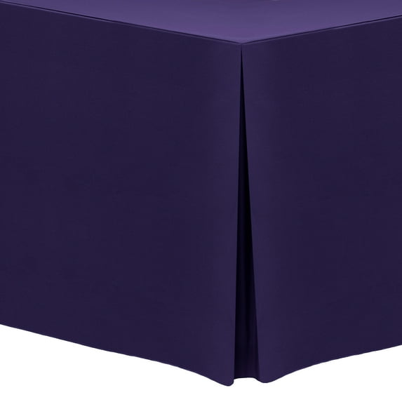 Ultimate Textile (10 Pack) 4 ft. Fitted Polyester Tablecloth - for 24 x 48-Inch Banquet and Folding Rectangular Tables - 42" High, Purple