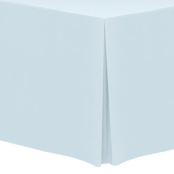 Ultimate Textile (10 Pack) 4 ft. Fitted Polyester Tablecloth - for 24 x 48-Inch Banquet and Folding Rectangular Tables, Ice Blue