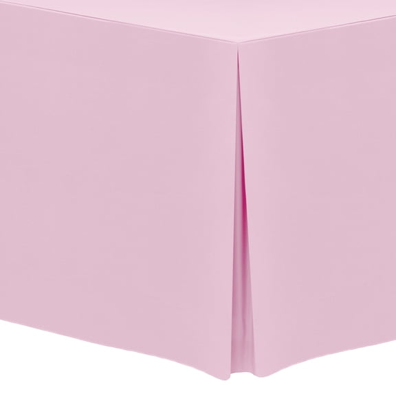 Ultimate Textile (10 Pack) 4 ft. Fitted Polyester Tablecloth - for 24 x 48-Inch Banquet and Folding Rectangular Tables, Light Pink