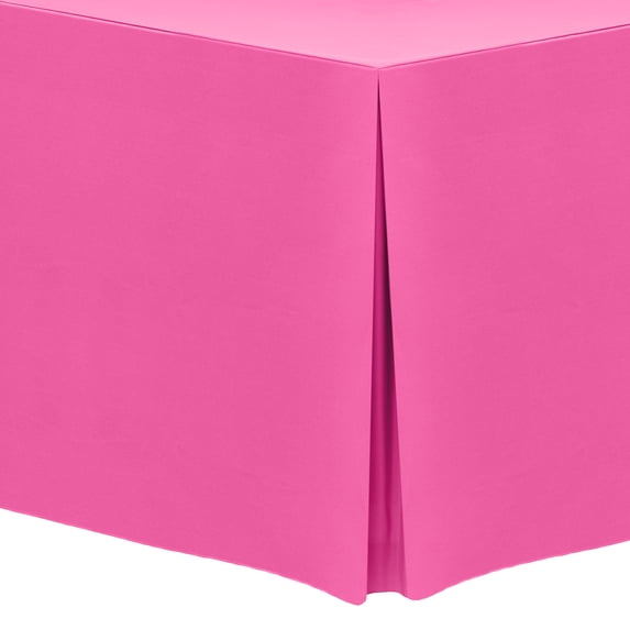 Ultimate Textile (10 Pack) 4 ft. Fitted Polyester Tablecloth - for 24 x 48-Inch Banquet and Folding Rectangular Tables, Neon Pink