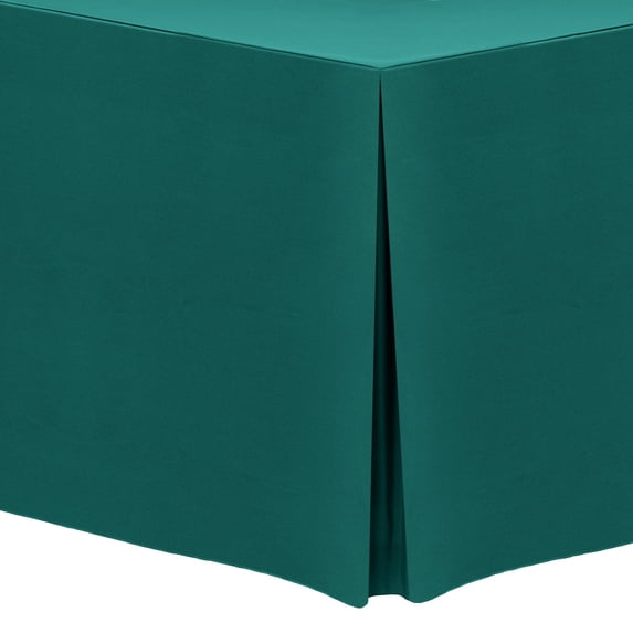 Ultimate Textile (10 Pack) 4 ft. Fitted Polyester Tablecloth - for 30 x 48-Inch Banquet and Folding Rectangular Tables 36" High, Teal