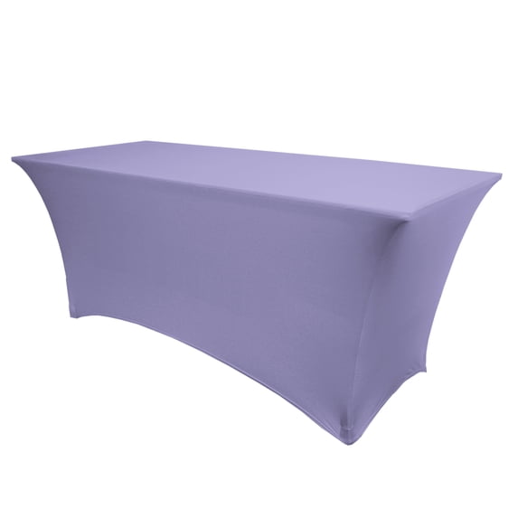 Ultimate Textile (10 Pack) 4 ft. Fitted Spandex Table Cover - for 18 x 48-Inch Tradeshow, Classroom and Folding Rectangle Tables, Lilac Light Purple