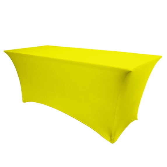 Ultimate Textile (10 Pack) 4 ft. Fitted Spandex Table Cover - for 24 x 48-Inch Banquet and Folding Rectangular Tables, Neon Yellow